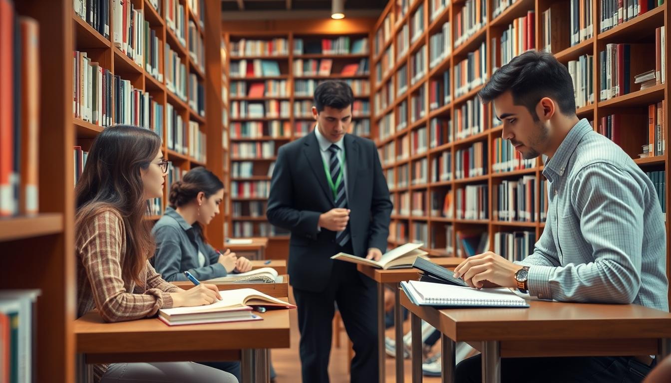 Student using learning strategies while studying